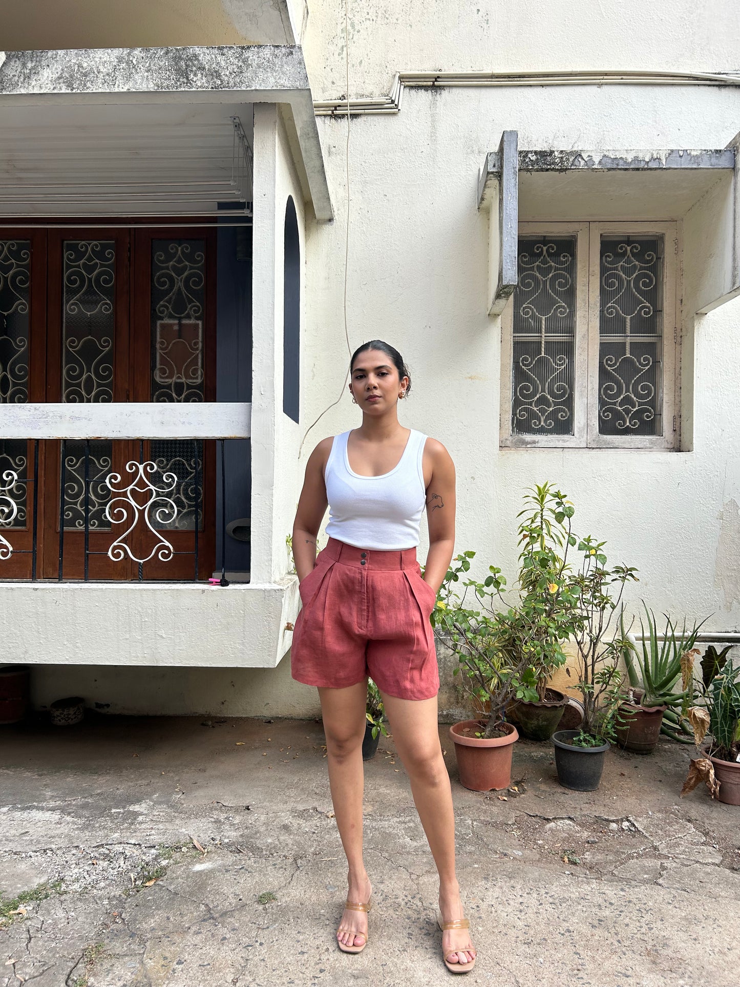 Adah - Shorts in Terracotta