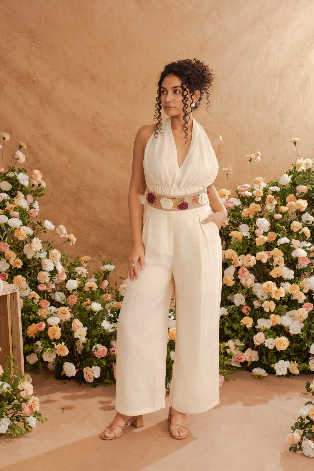 Isha - Retro Trousers in Pearl
