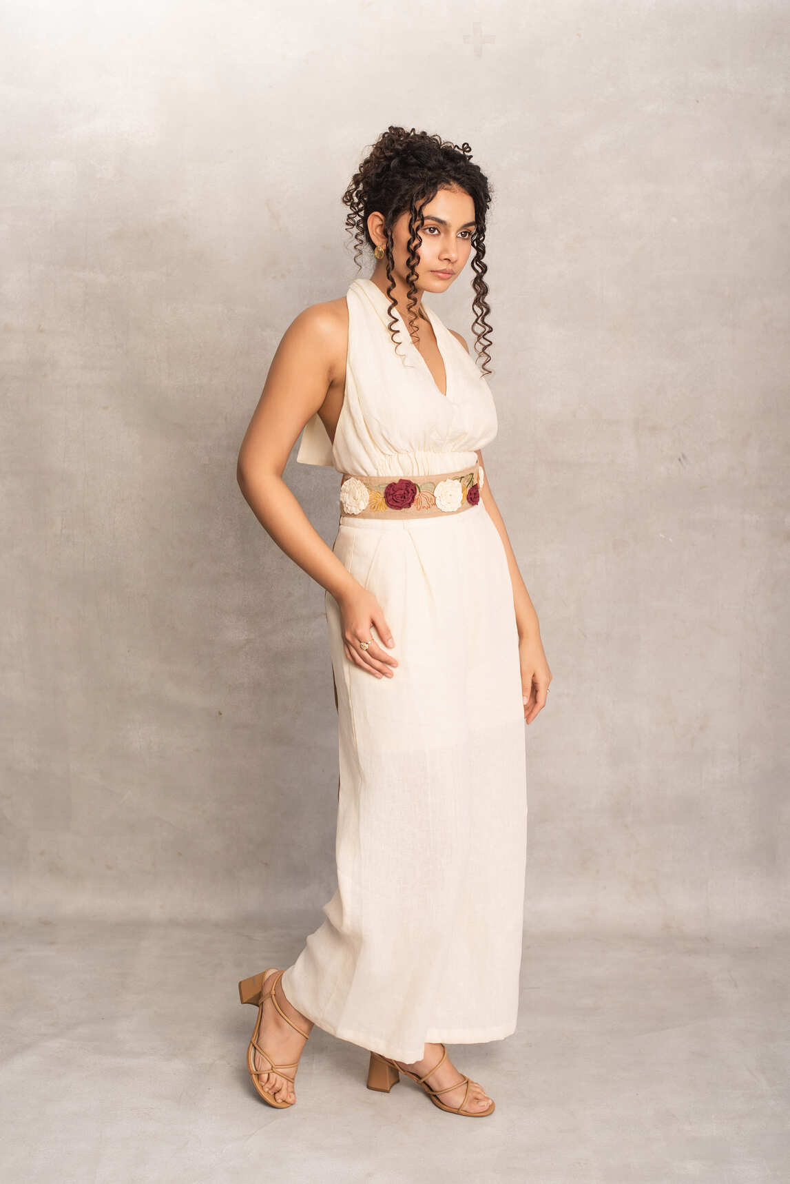 Isha - Retro Trousers in Pearl
