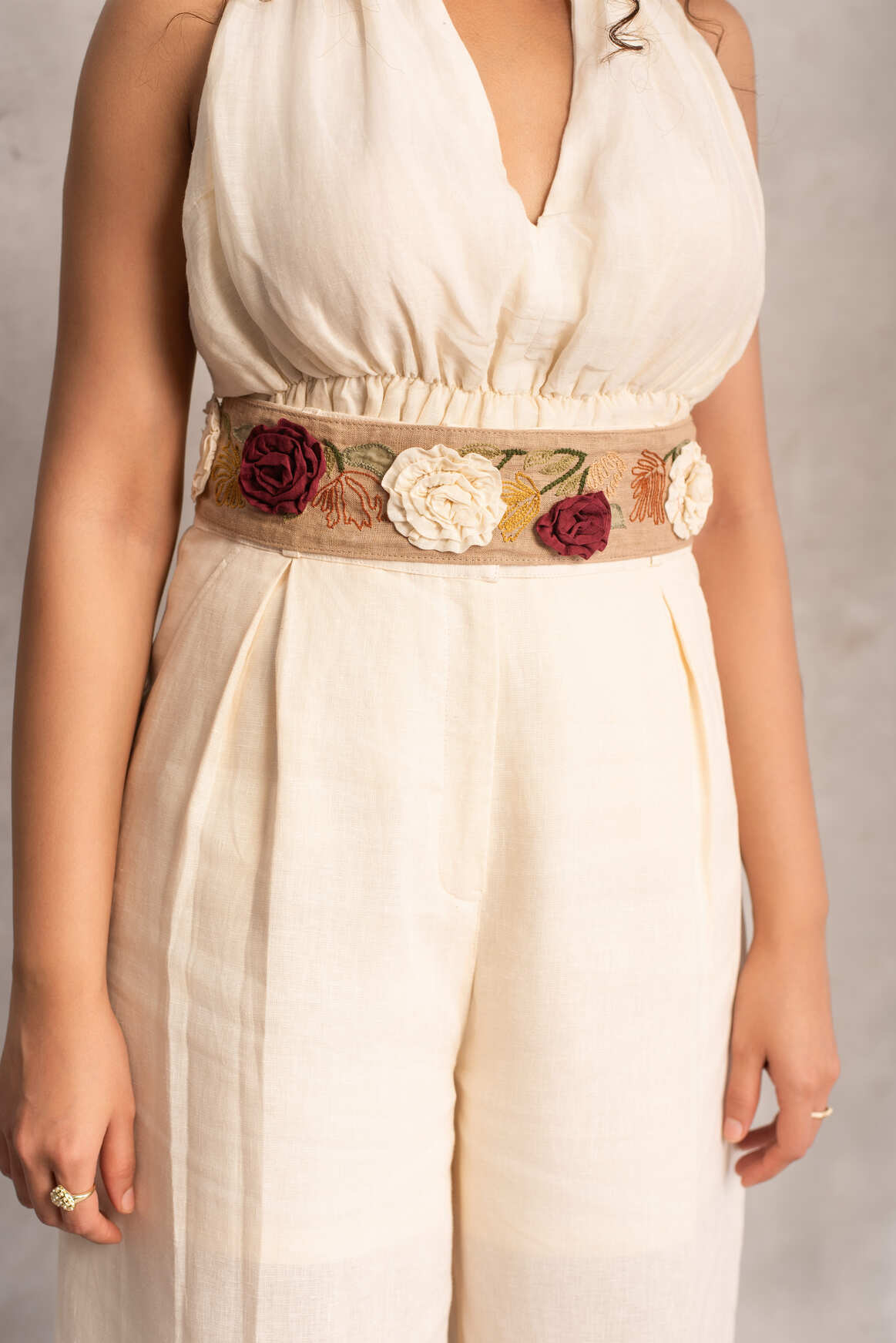 Kiara- Halter Neck Top in Pearl