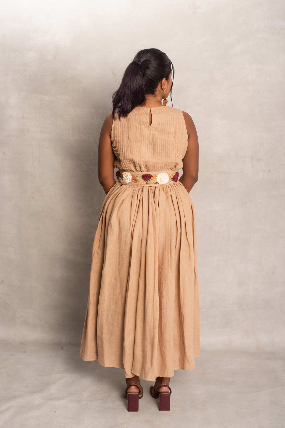 Sia- Pin Tuck Skirt in Latte