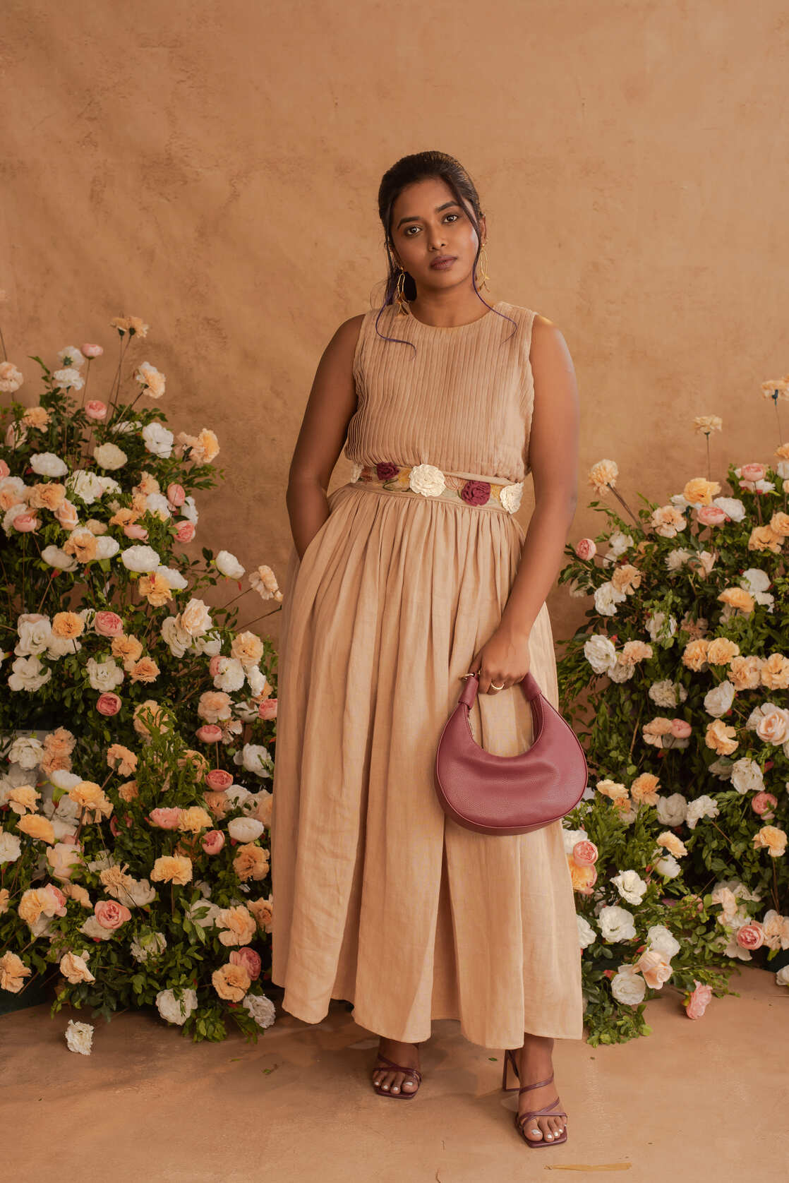 Sia- Pin Tuck Skirt in Latte