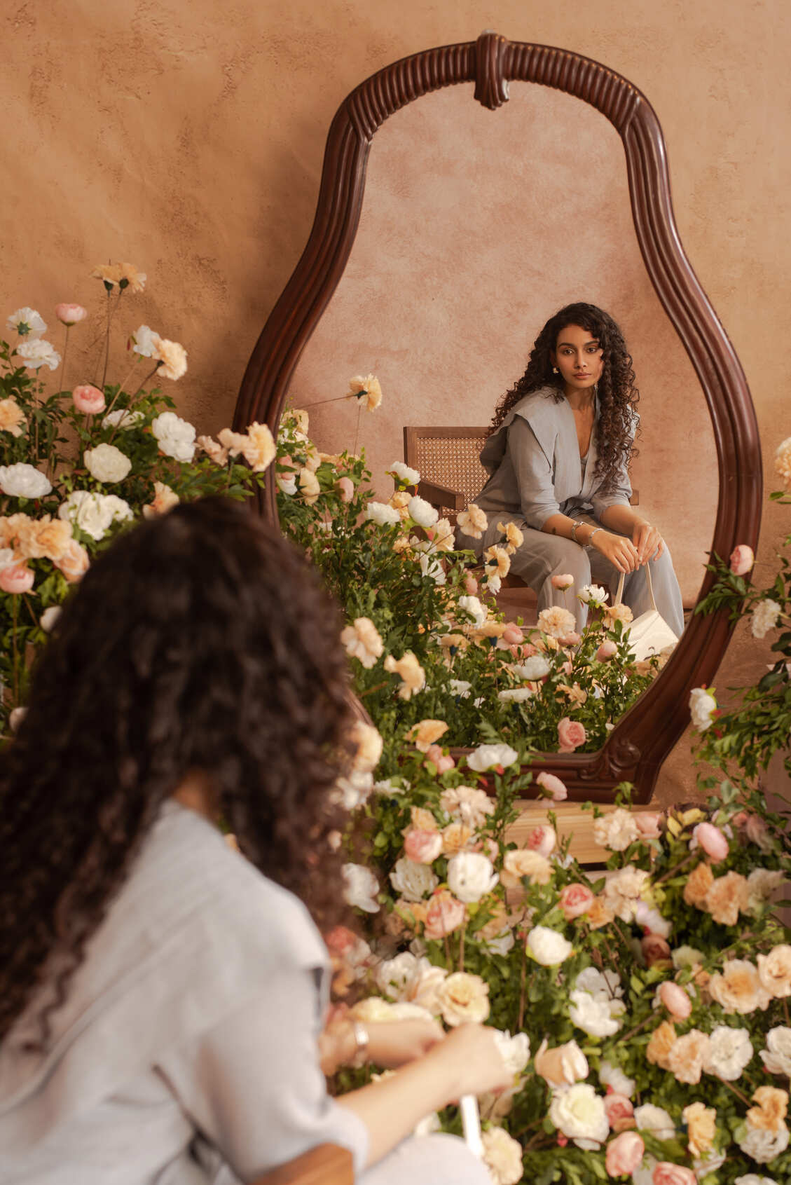 Xiti- Pleated Shirt Coord in Rain