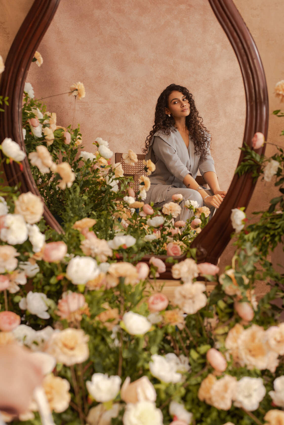 Xiti- Pleated Shirt Coord in Rain