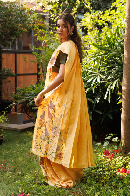 Malini Embroidered Saree in After Glow