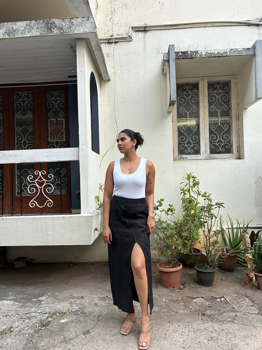 Damini- Slit Skirt in Soot