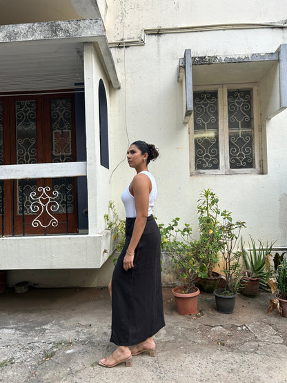 Damini- Slit Skirt in Soot