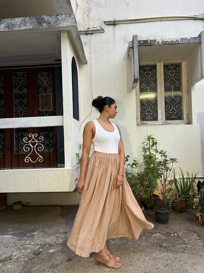Sia- Pin Tuck Skirt in Latte