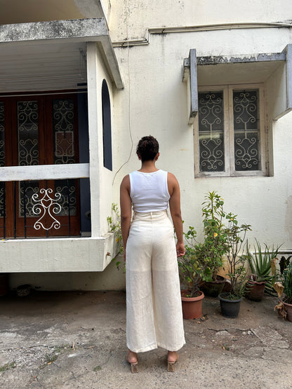 Isha - Retro Trousers in Pearl
