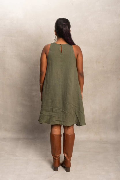 Shriya- Midi Dress in Ivy Green