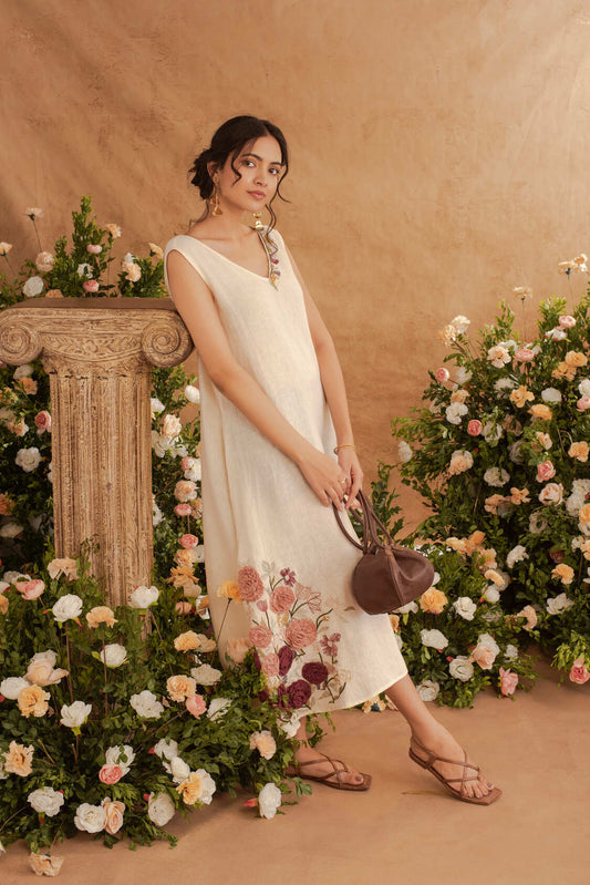 Trisha- Shift Dress in Pearl