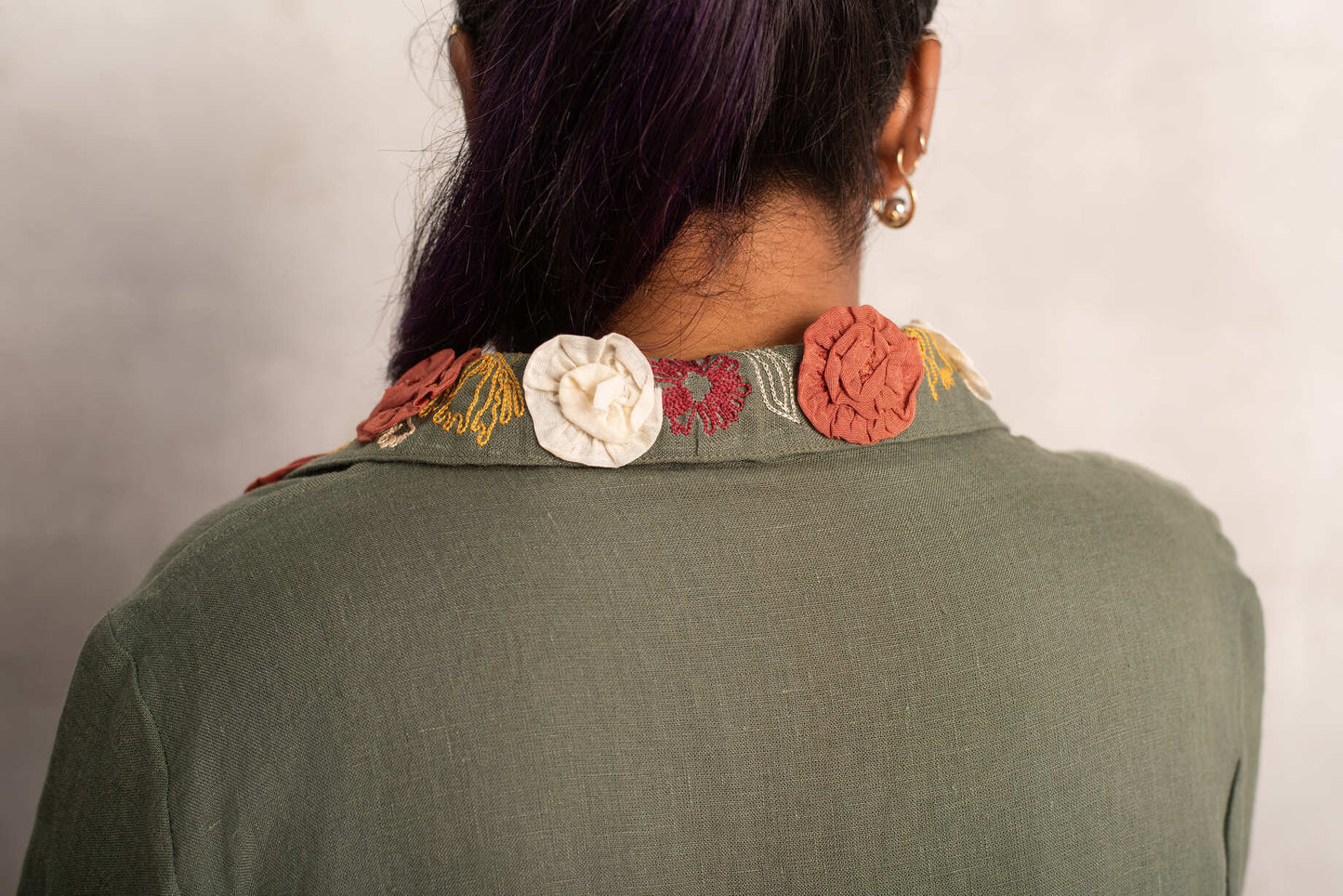 Eden- Double Breasted Shirt in Ivy Green