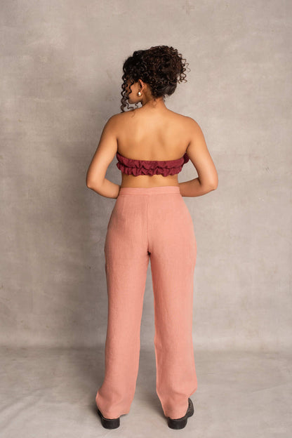 Inaaya- Flower top in Merlot Red