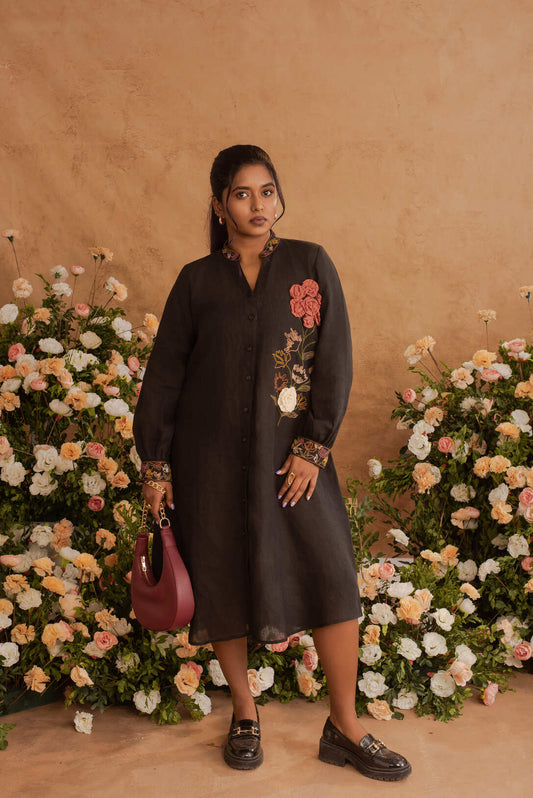 Reva- Shirt Dress in Soot
