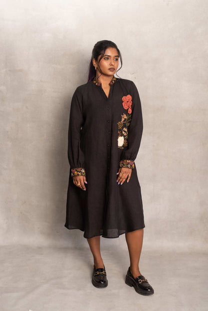 Reva- Shirt Dress in Soot
