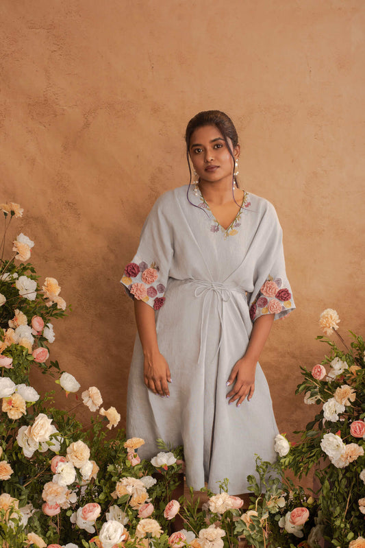Amara- Tie-up Kaftan in Rain