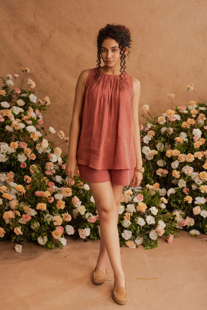 Adah - Shorts in Terracotta